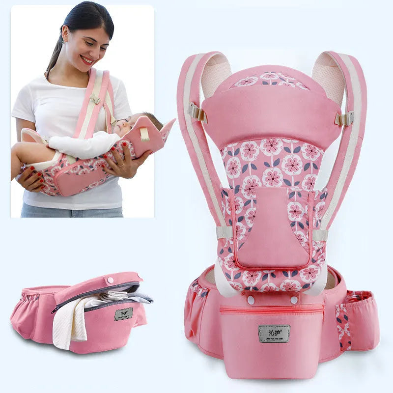 Ergonomique Porte-Bébé Infantile Bébé Siège Pour Hanche Hipseat Transporteur 3 Dans 1 Avant Face Ergonomique Kangourou Bébé Wrap Sling - Enfance-Heureuse