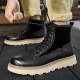 Trend Men's High-top British Style Working Boots - Enfance-Heureuse