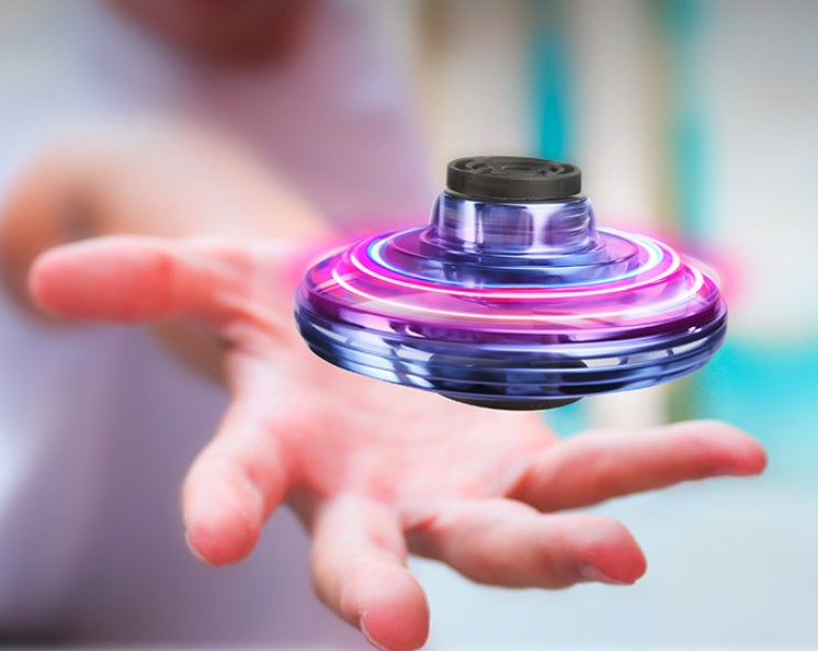 Mini Fingertip Gyro Interactive Decompression Toy Drone LED UFO Type Flying Helicopter Spinner Toy Kids - Enfance-Heureuse