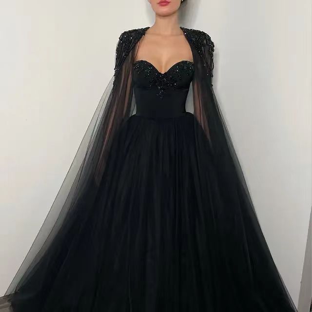 Black Evening Gown Daily Style - Enfance-Heureuse