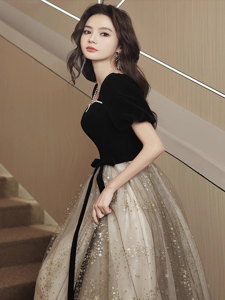 Women's French Light Luxury And Luxurious Black Evening Dress - Enfance-Heureuse