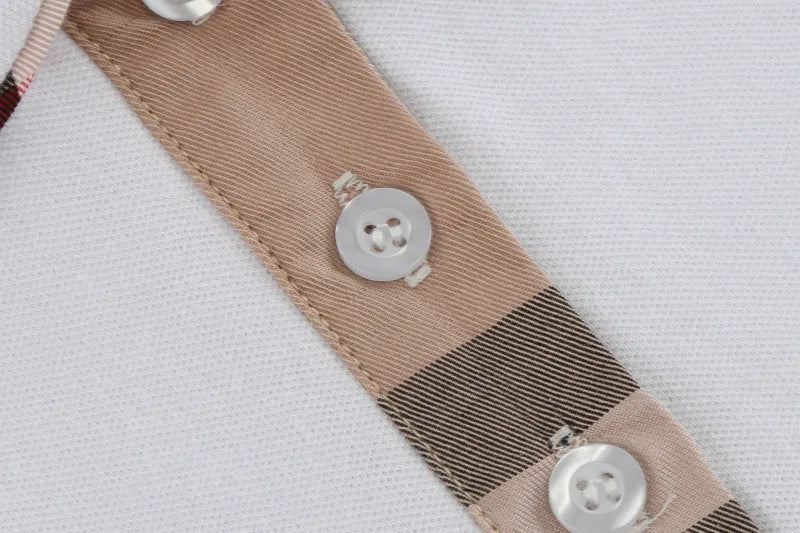 Chemise à manches courtes et revers à carreaux contrastés pour enfants