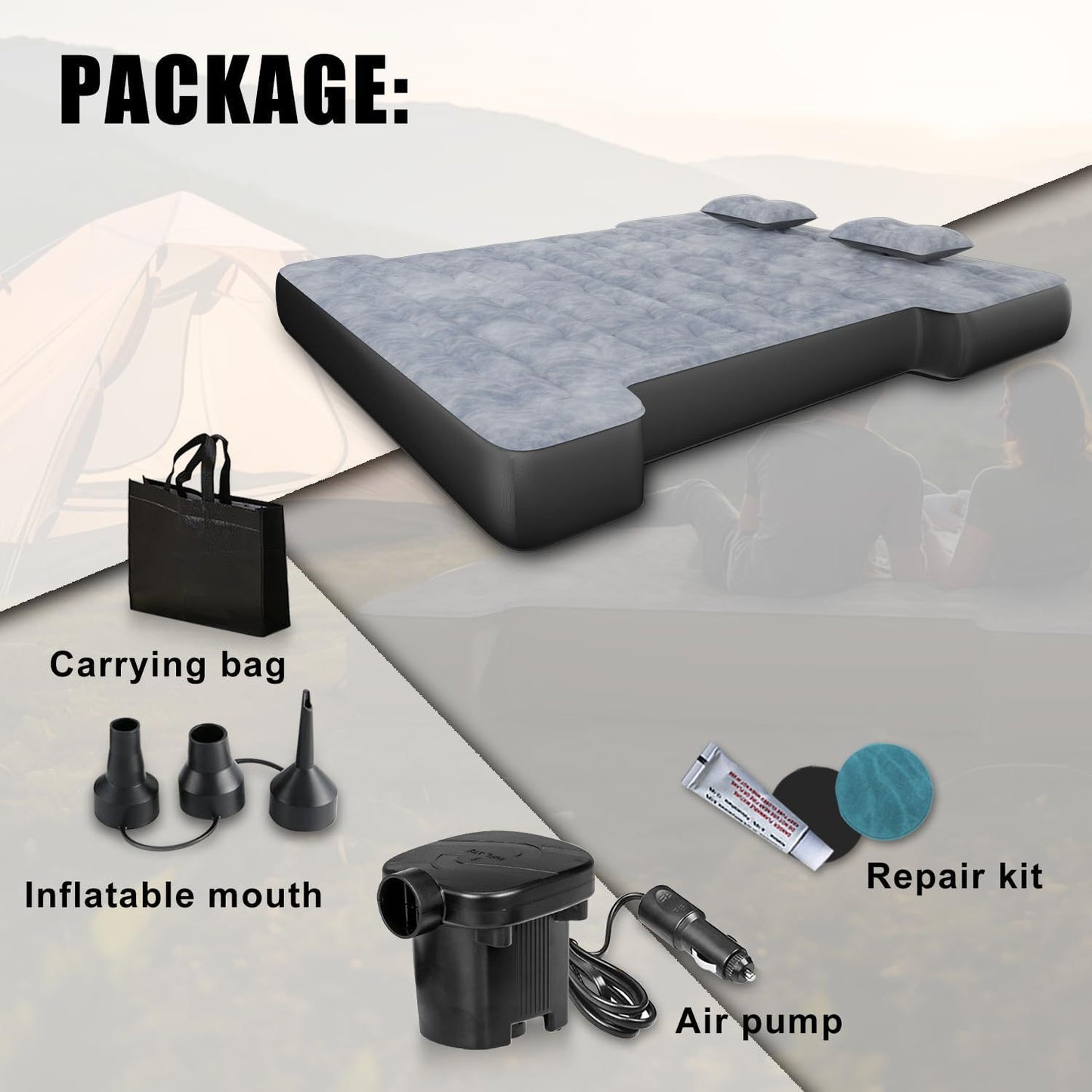 Truck Bed Air Mattress Inflatable Air Mattress For 5.5-5.8ft Short Truck Pickup Air Mattress For Camping Outdoor Bed Mattress For Travel Quick Inflation Mattress With Carry Bag - Enfance-Heureuse