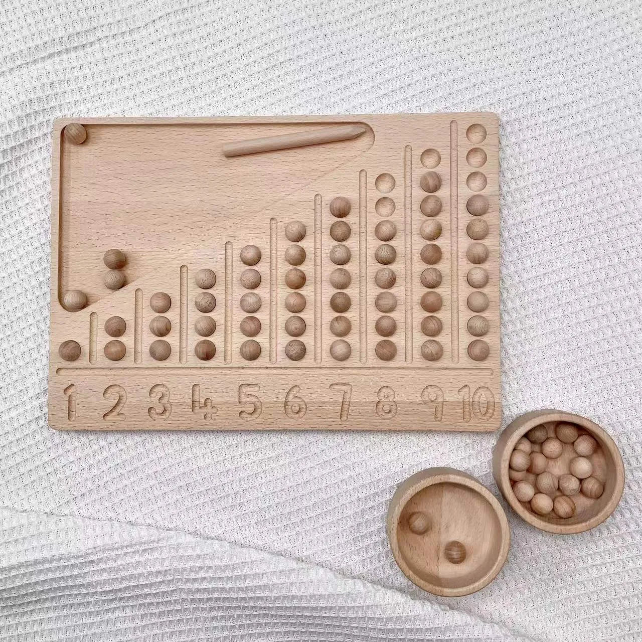 Montessori Log Counting Board Description Teaching Aid - Enfance-Heureuse