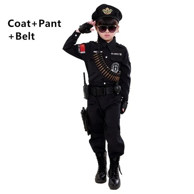 Boys Police Costume Children's Cosplay Children Army Police - Enfance-Heureuse
