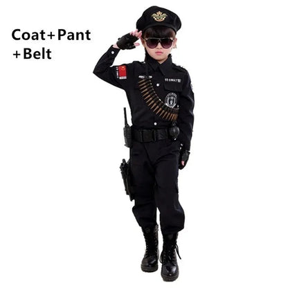Costume de policier pour garçon Cosplay pour enfants Police de l'armée pour enfants