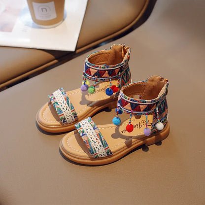 Girls' Ethnic And Foreign Style Vacation Sandals - Enfance-Heureuse