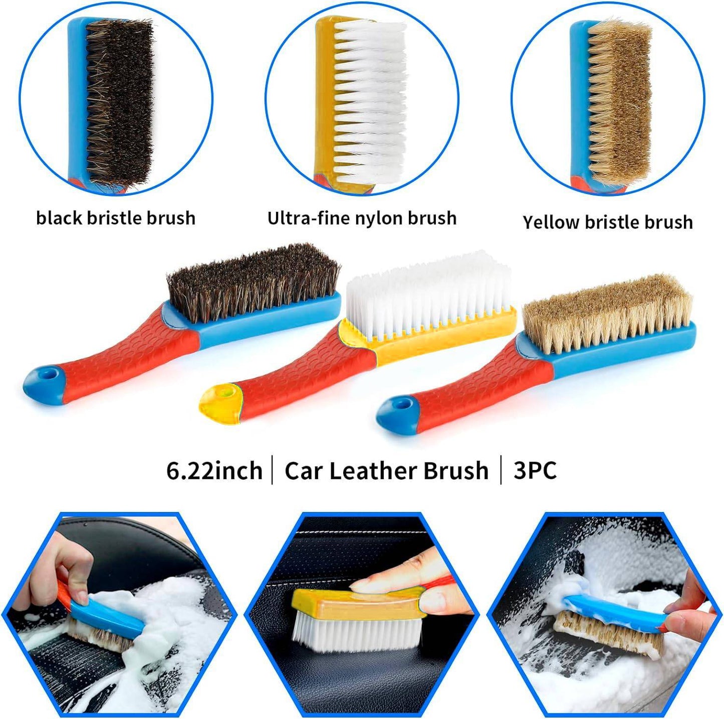 17Pcs Car Detailing Brush Set Drill Not Include - Enfance-Heureuse
