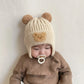 Baby Wool Cute Bear Earmuffs Hat - Enfance-Heureuse