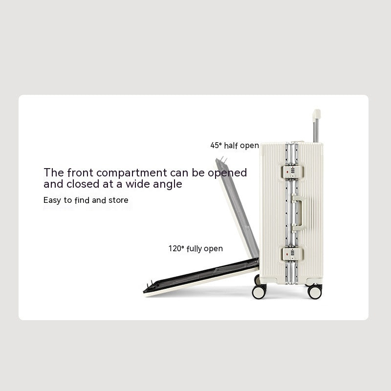 Trolley Aluminum Frame Large Capacity Front Opening Luggage - Enfance-Heureuse