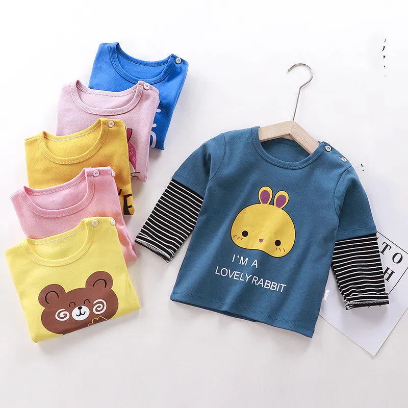 Children's Long-sleeved T-shirt Cotton Single Top - Enfance-Heureuse