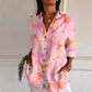 Floral Print Long-sleeved Shirt Women's Casual Button Tops Clothing - Enfance-Heureuse