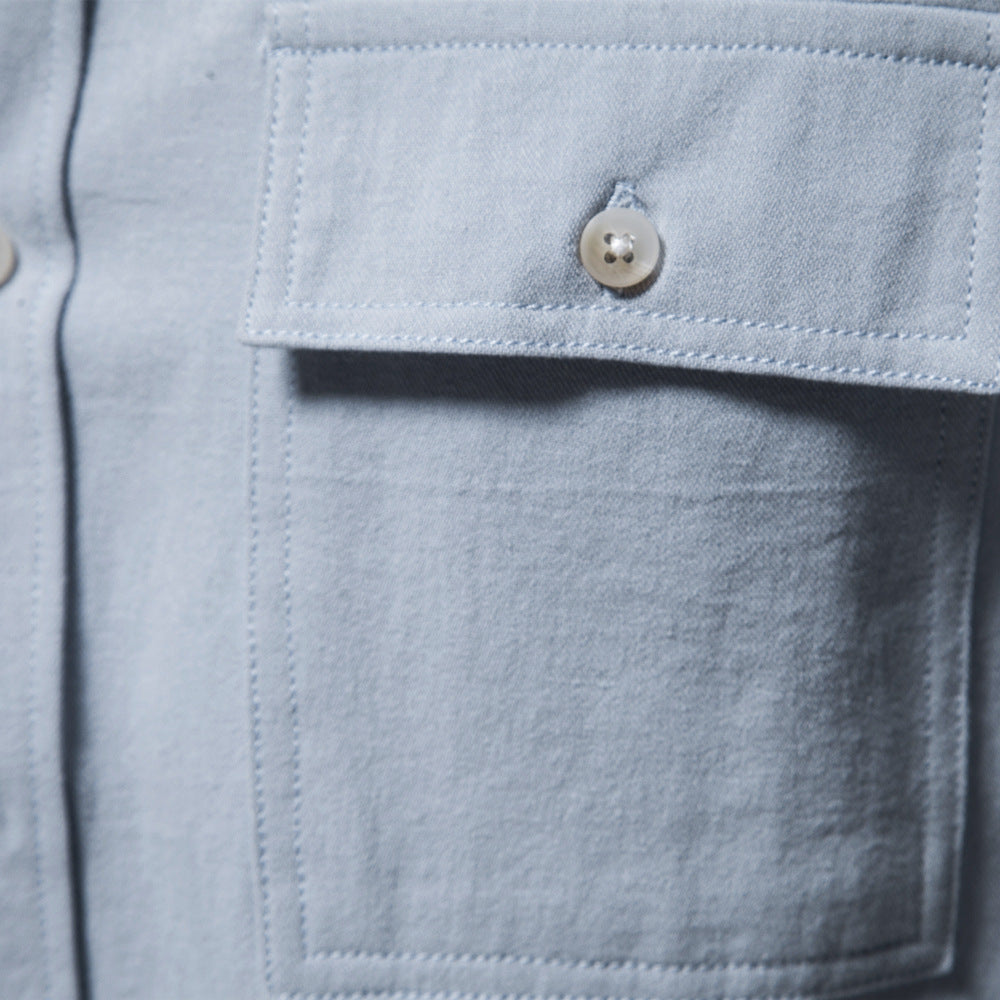 Business Pure Color European Size Long Sleeve Shirt