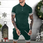 Mens Short Sets 2 Piece Outfits Polo Shirt Fashion Summer Tracksuits Casual Set Short Sleeve And Shorts Set For Men - Enfance-Heureuse