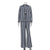 Striped Long Sleeve Cardigan Shirt Tube Top Wide Leg Pants Three-piece Set - Enfance-Heureuse