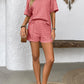 Striped Round Neck Short Sleeve Top and Shorts Set - Enfance-Heureuse