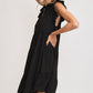 Umgee Full Size Johnny Collar Ruffle Cap Sleeve Tiered Dress Plus Size