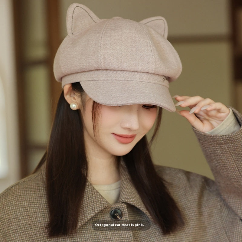 Cute Youth-looking Painter Cap Casual Letters