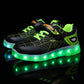 Size 26-37 Kids Led USB Recharge Glowing Shoes Children's Hook Loop - Enfance-Heureuse