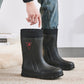 Thermal Men's Rain Boots Fixed Cotton Mid-high Tube - Enfance-Heureuse