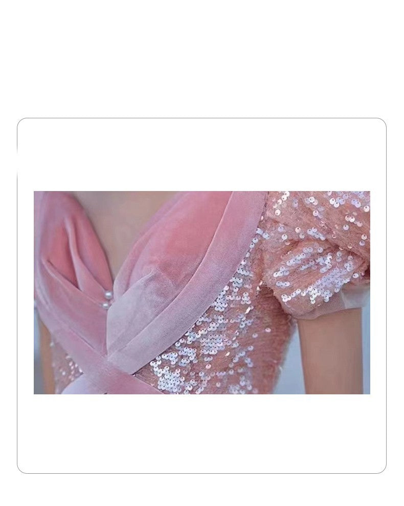 Pink Evening Dress For High End Luxury Women - Enfance-Heureuse