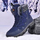 Men's Thick-soled Daily Outdoor Fleece-lined High-top Boots - Enfance-Heureuse