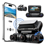 Hainatech 360 Degree View 4 Channel Dash Cam Front And Rear Inside Left Right, Dash Camera For Cars, Built-in GPS WiFi Night Vision, 24 7 Recording Parking Mode Monitor, Free 128G Card - Enfance-Heureuse