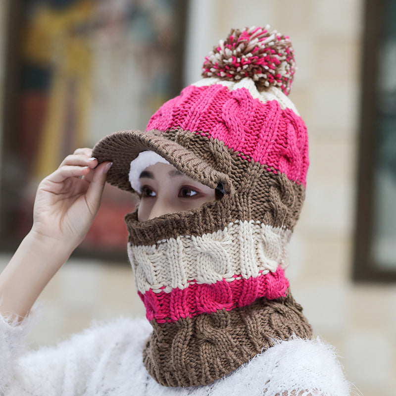 Women's plush thick woolen hat earmuffs