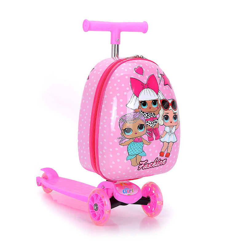 Children's Cute Cartoon Scooter Trolley Case - Enfance-Heureuse