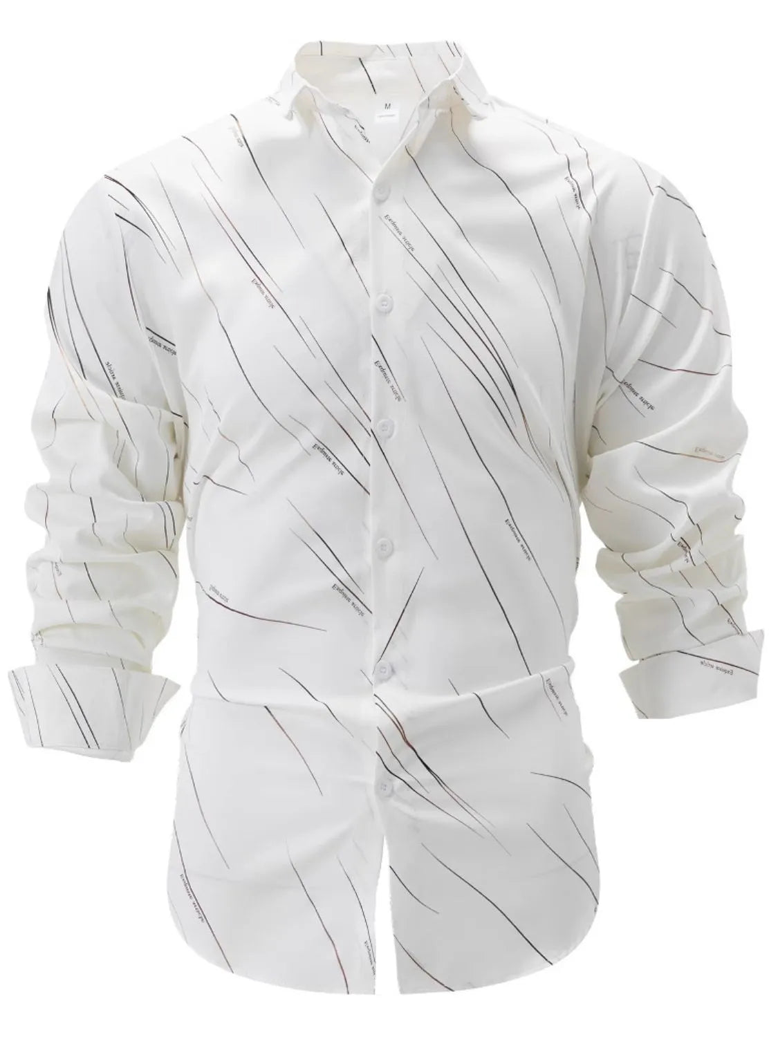 Men's Full Size Button Up Long Sleeve Shirt Plus Size - Enfance-Heureuse