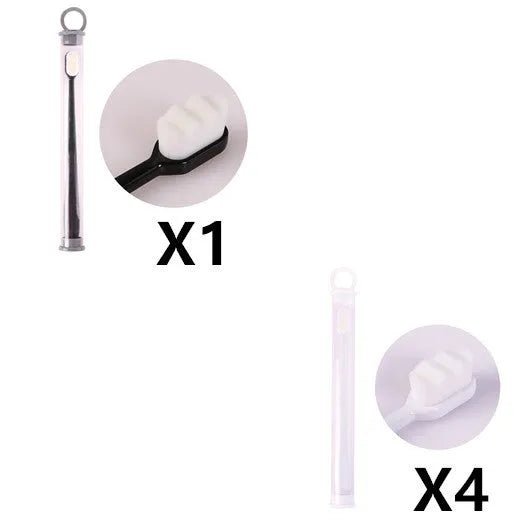 Brosse à dents ultra-fine à poils super doux, brosse de nettoyage en profondeur portable pour outils de soins bucco-dentaires, soins des dents, nettoyage buccal, voyage