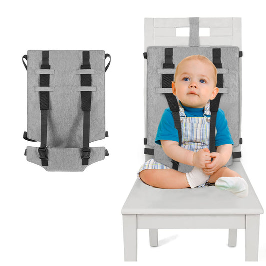 Travel Harness Seat - Fabric Baby Portable High Chair For Travel - Travel High Chair Seat Sack - Portable Baby Seat With Safety Harness - Enfance-Heureuse