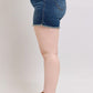 Judy Blue Tummy Control Fray Hem & Shield Back Pockets Denim Shorts