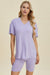 Basic Bae Full Size Ribbed V-Neck Short Sleeve Top and Shorts Set - Enfance-Heureuse