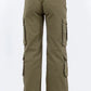 American Bazi Full Size Button Waist High Rise Cargo Pants Plus Size - Enfance-Heureuse