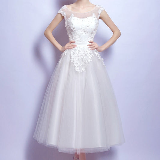 White Short Birthday Light Luxury Dress - Enfance-Heureuse