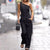 Women's Fashion Slant Shoulder Sleeveless High Waist Straight-leg Pants Casual Suit - Enfance-Heureuse