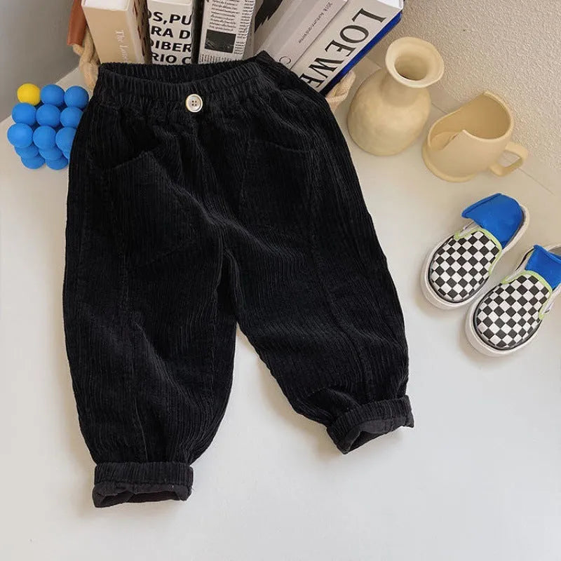Children's Trousers Autumn And Winter Cotton Corduroy Trousers - Enfance-Heureuse