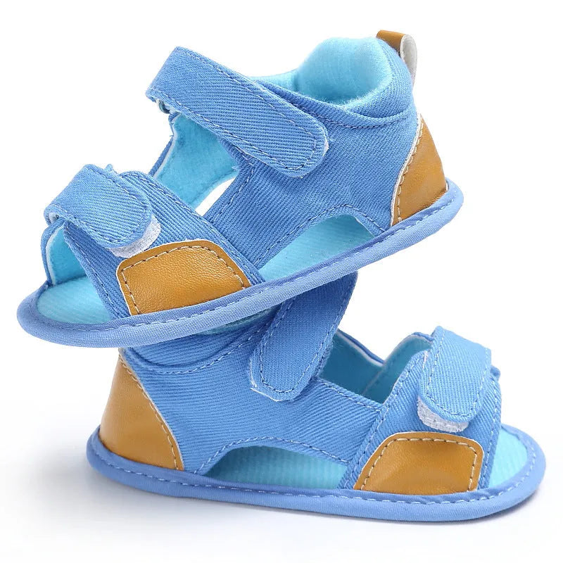 Sandales Velcro en denim pour bébé chaussures pour bébé - Enfance-Heureuse
