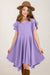 Round Neck Petal Sleeve Dress - Enfance-Heureuse