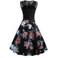 Lace Stitching Sleeveless Hot-selling Floral-print Retro Dress - Enfance-Heureuse