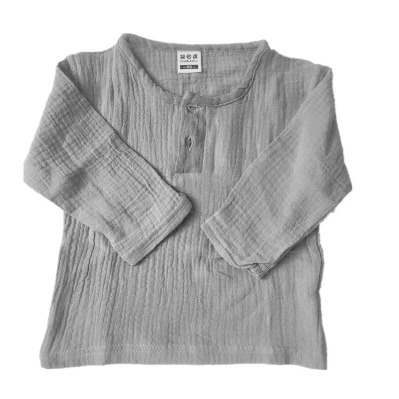 T-shirt à manches courtes en coton et lin pour garçon