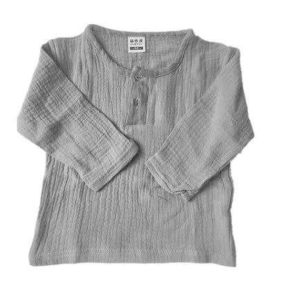 T-shirt à manches courtes en coton et lin pour garçon