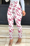 Ladies' Printed Waist Slimming And High Waisted Fashionable Pants - Enfance-Heureuse