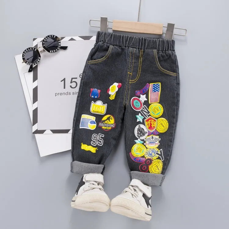 Autumn new children's jeans - Enfance-Heureuse