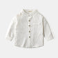 Boys stand collar solid color shirt - Enfance-Heureuse