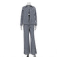 Striped Long Sleeve Cardigan Shirt Tube Top Wide Leg Pants Three-piece Set - Enfance-Heureuse