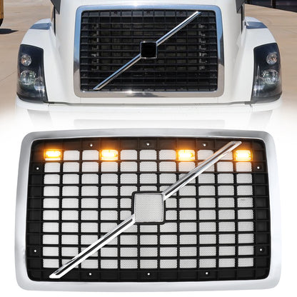 VOLVO, 2004-2017, VNL, Grille, US Version, Chrome Black, With Insect-proof Net, Revised - Enfance-Heureuse