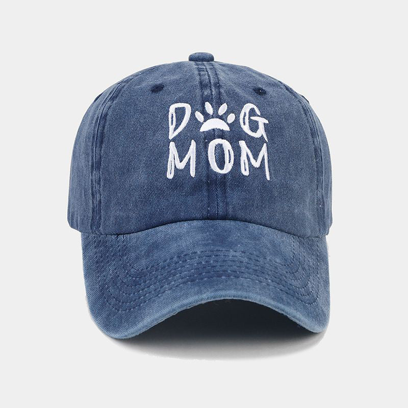 Cotton Worn Looking Washed-out Letter Embroidered Baseball Cap