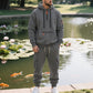 Men's Loose Sports And Leisure Suit Sweater Fleece-lined Hoodie Set Zipper Multi-Pocket Pullover Men's Sports Casual Top Two-piece Set - Enfance-Heureuse